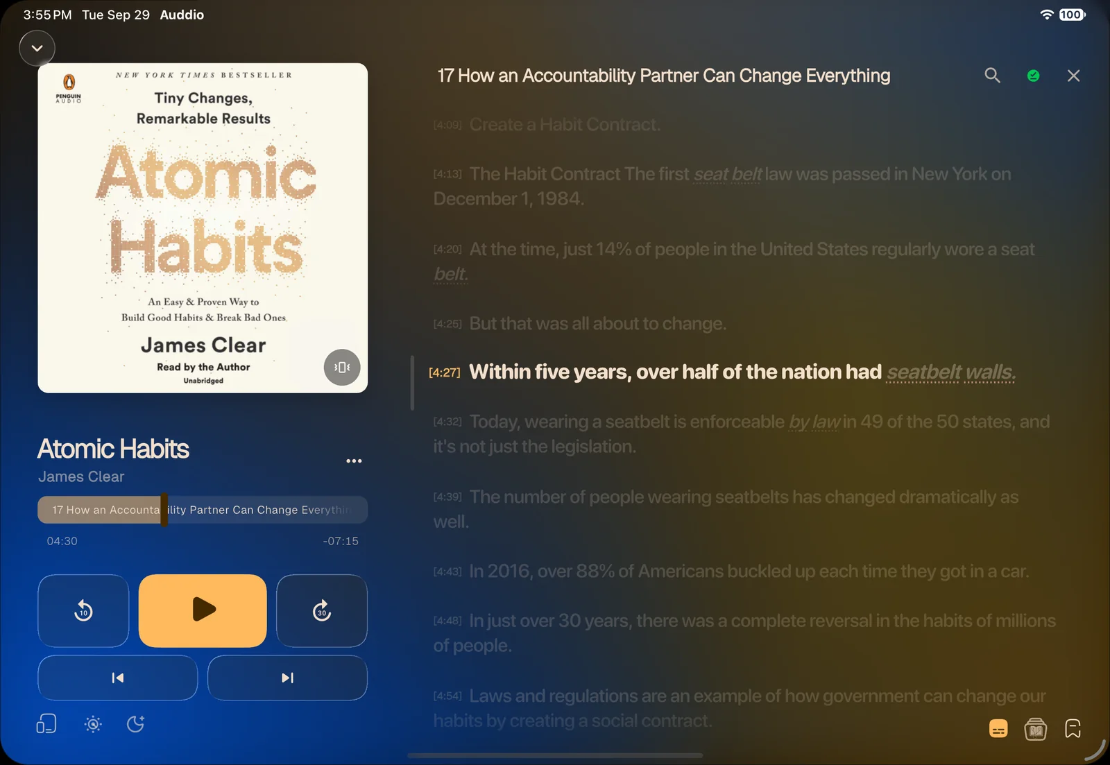 Auddio Synchronized Transcripts on iPad Pro